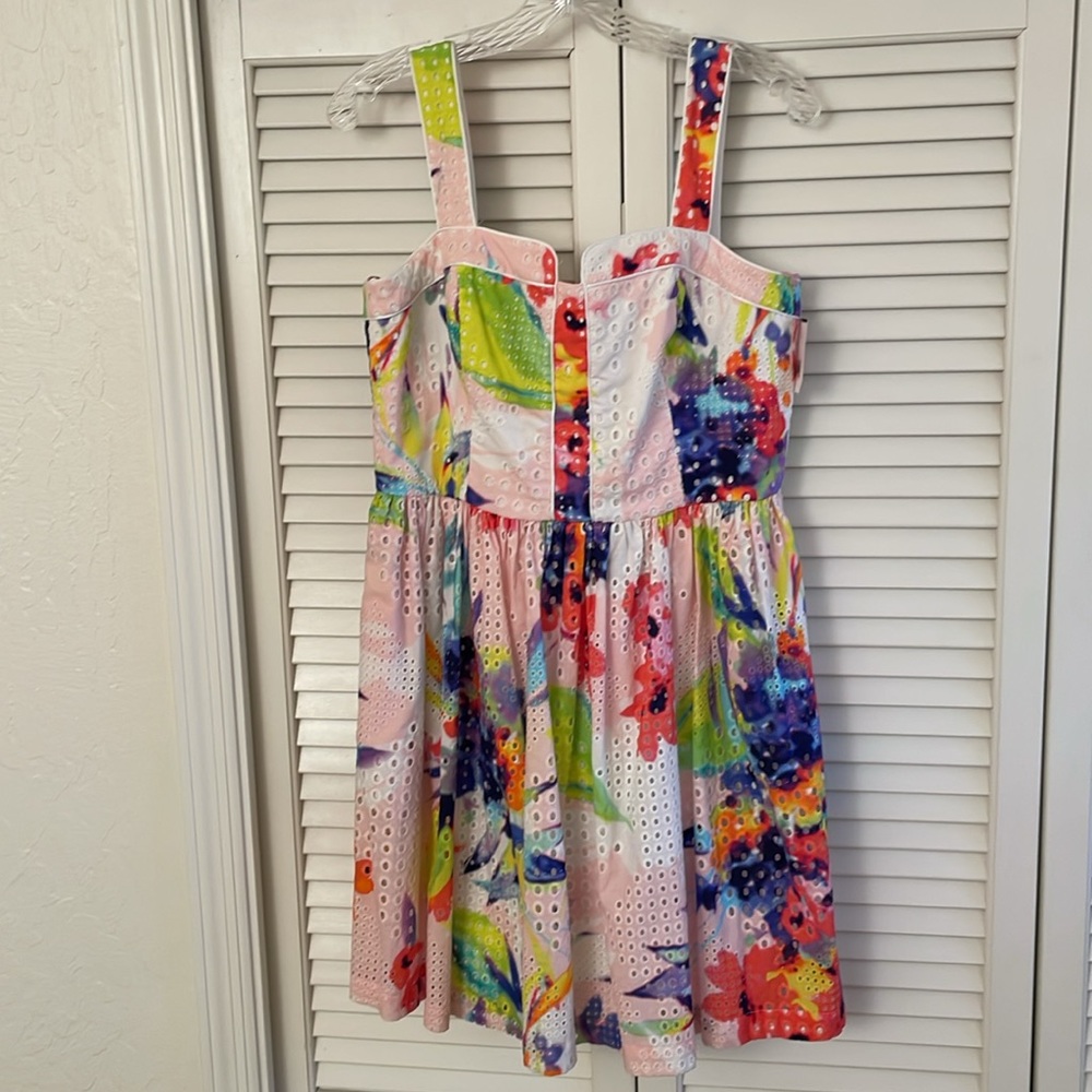 NWT Trina Turk Elin watercolor eyelet sundress size 10
